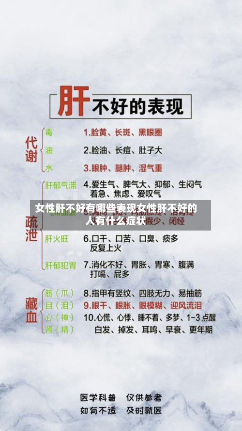 女性肝不好有哪些表现女性肝不好的人有什么症状